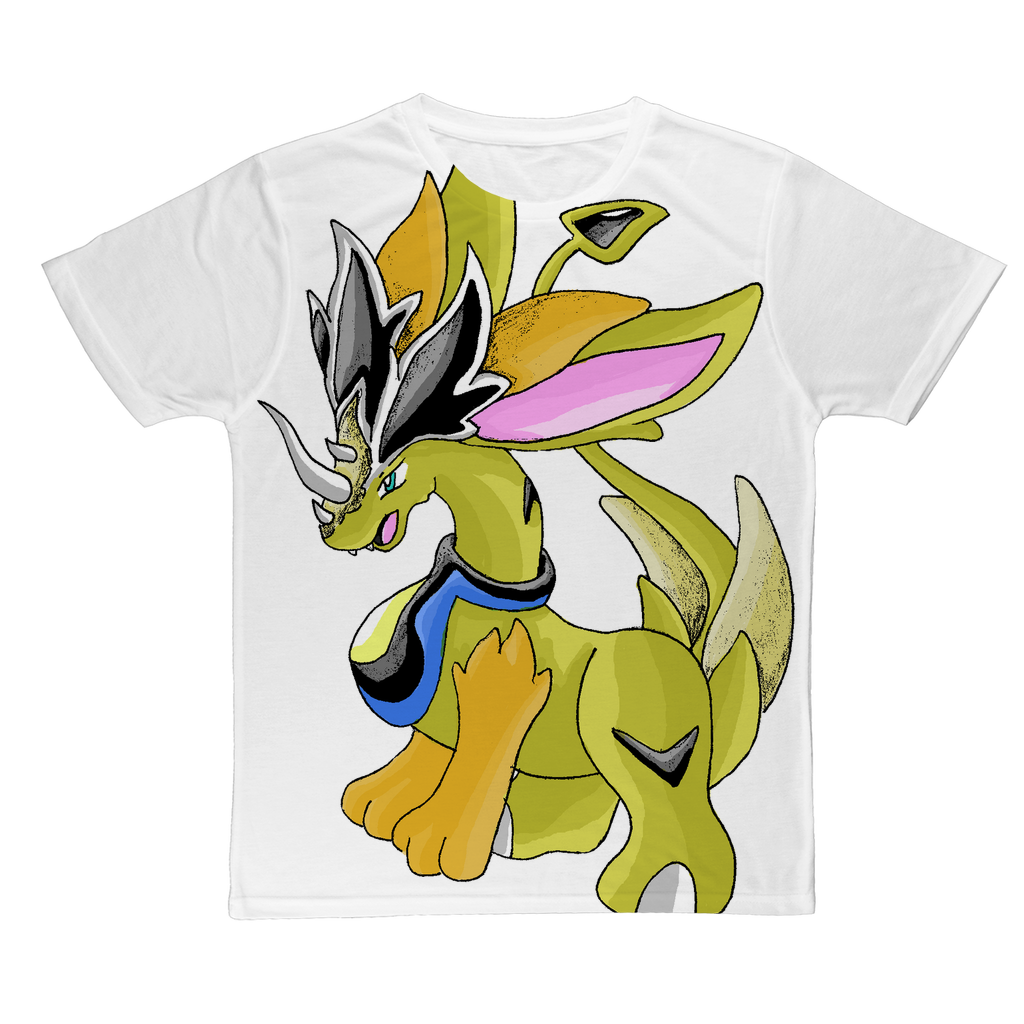 Sporecheila Classic Sublimation Adult T-Shirt in various colors, showcasing its soft polyester fabric and vibrant print options.