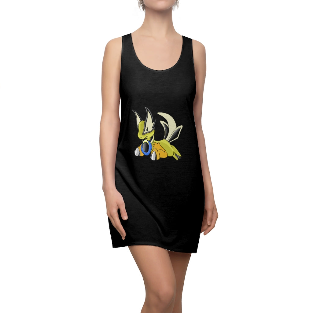 Sporela Women's Cut & Sew Racerback Dress showcasing a stylish and feminine design, perfect for casual and active wear.