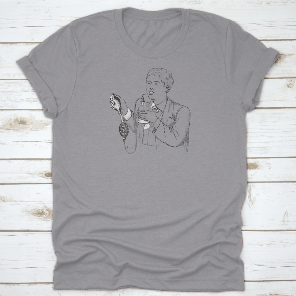 Spray Richardson Vintage Engraved Illustration t-shirt featuring a classic fit and unique design, made from 100% cotton.