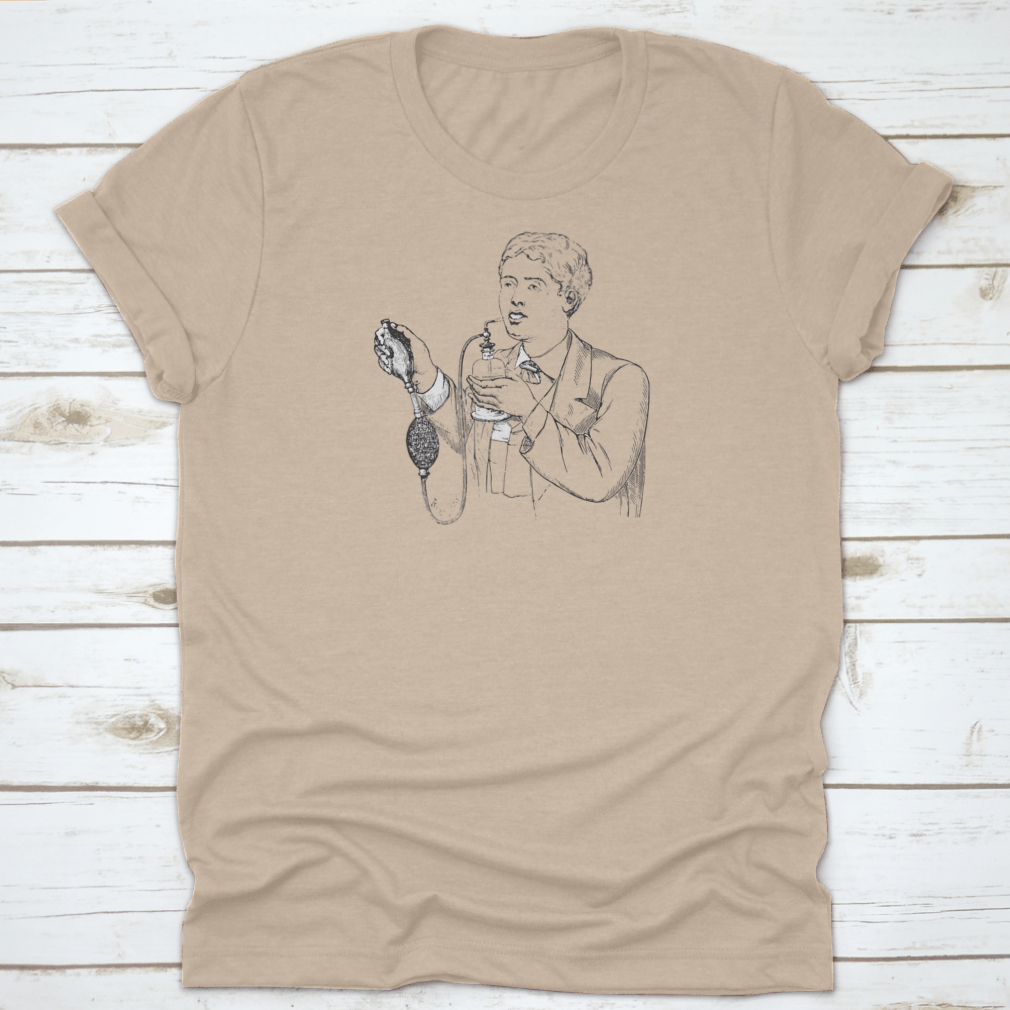 Spray Richardson Vintage Engraved Illustration t-shirt featuring a classic fit and unique design, made from 100% cotton.