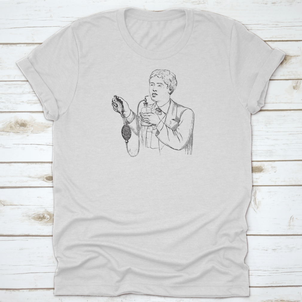 Spray Richardson Vintage Engraved Illustration t-shirt featuring a classic fit and unique design, made from 100% cotton.