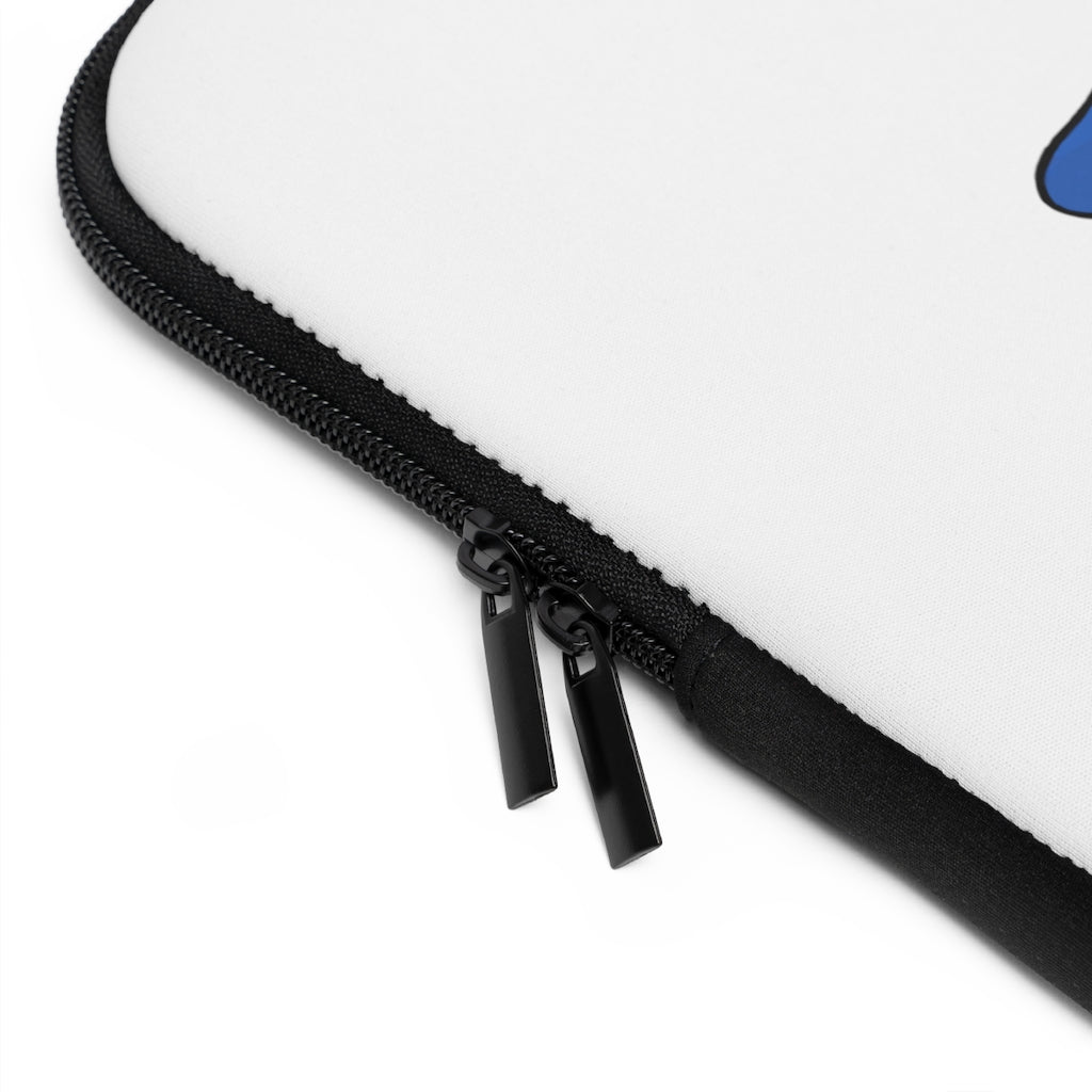 Squata Laptop Sleeve featuring a customizable front design and black polyester back, ideal for protecting laptops during travel.