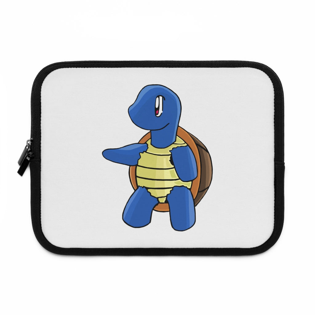 Squata Laptop Sleeve featuring a customizable front design and black polyester back, ideal for protecting laptops during travel.