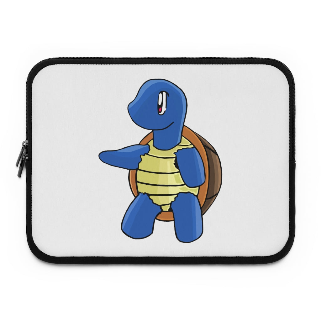 Squata Laptop Sleeve featuring a customizable front design and black polyester back, ideal for protecting laptops during travel.