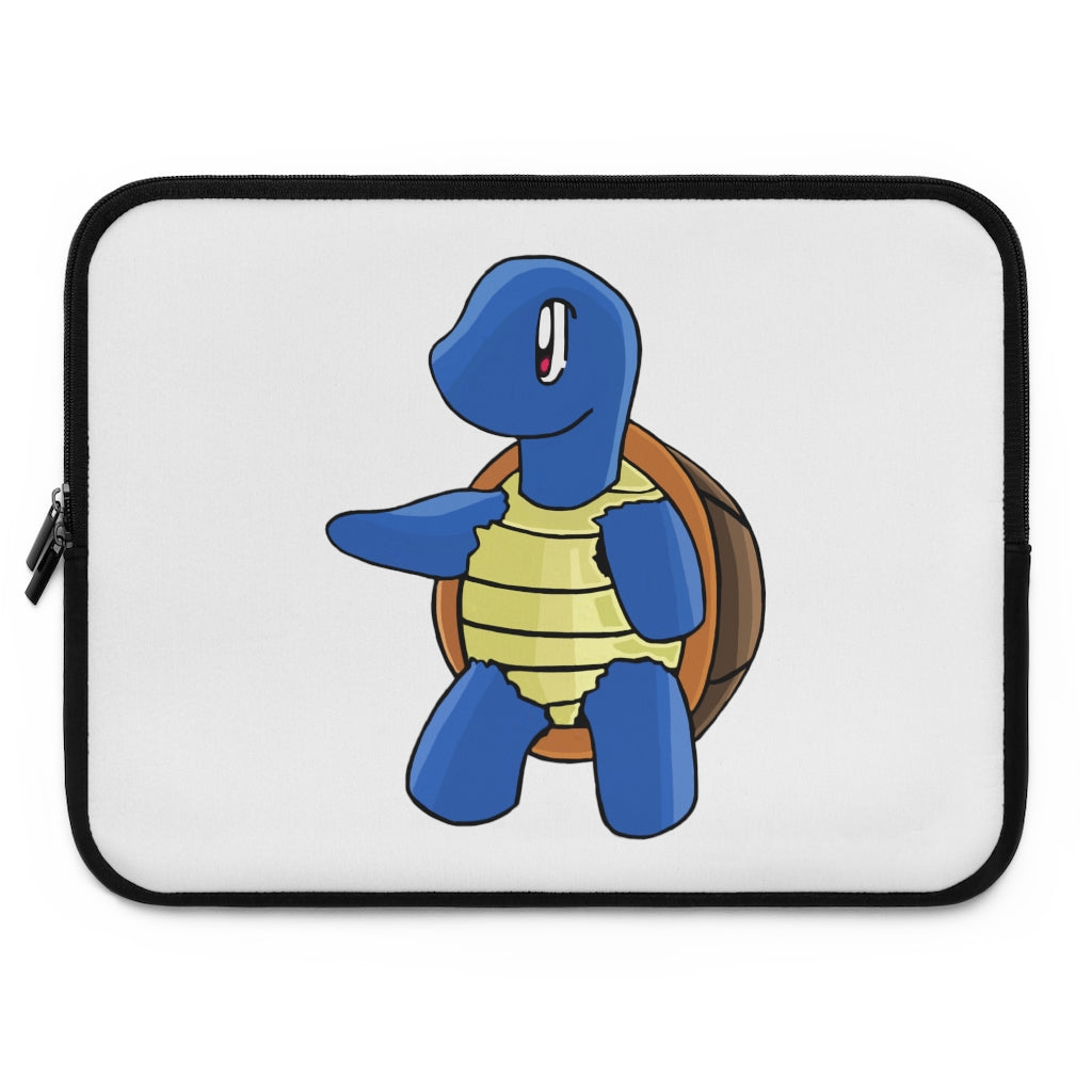 Squata Laptop Sleeve featuring a customizable front design and black polyester back, ideal for protecting laptops during travel.