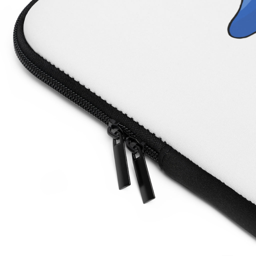 Squata Laptop Sleeve featuring a customizable front design and black polyester back, ideal for protecting laptops during travel.