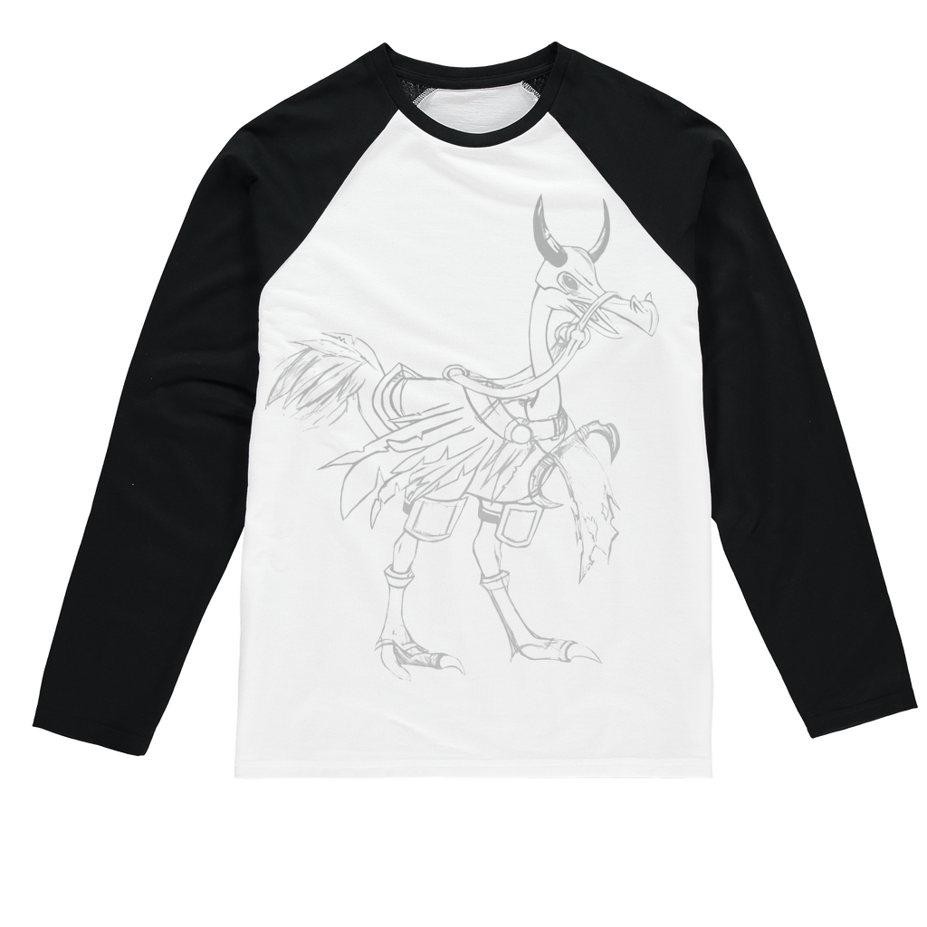 Squawkers Sublimation Baseball Long Sleeve T-Shirt featuring a crew neck and long sleeves, designed for sublimation printing with a stylish fit.