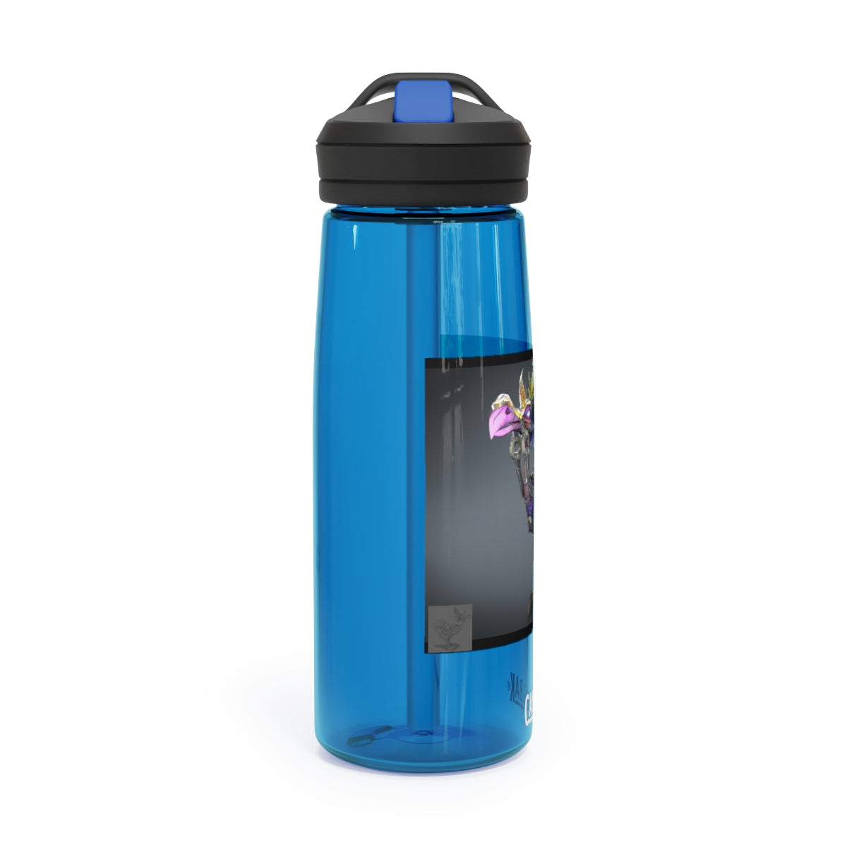Squawkers the Ostrich Mount CamelBak Eddy® Water Bottle in 20oz and 25oz sizes, featuring a personalized design and robust Tritan™ material.