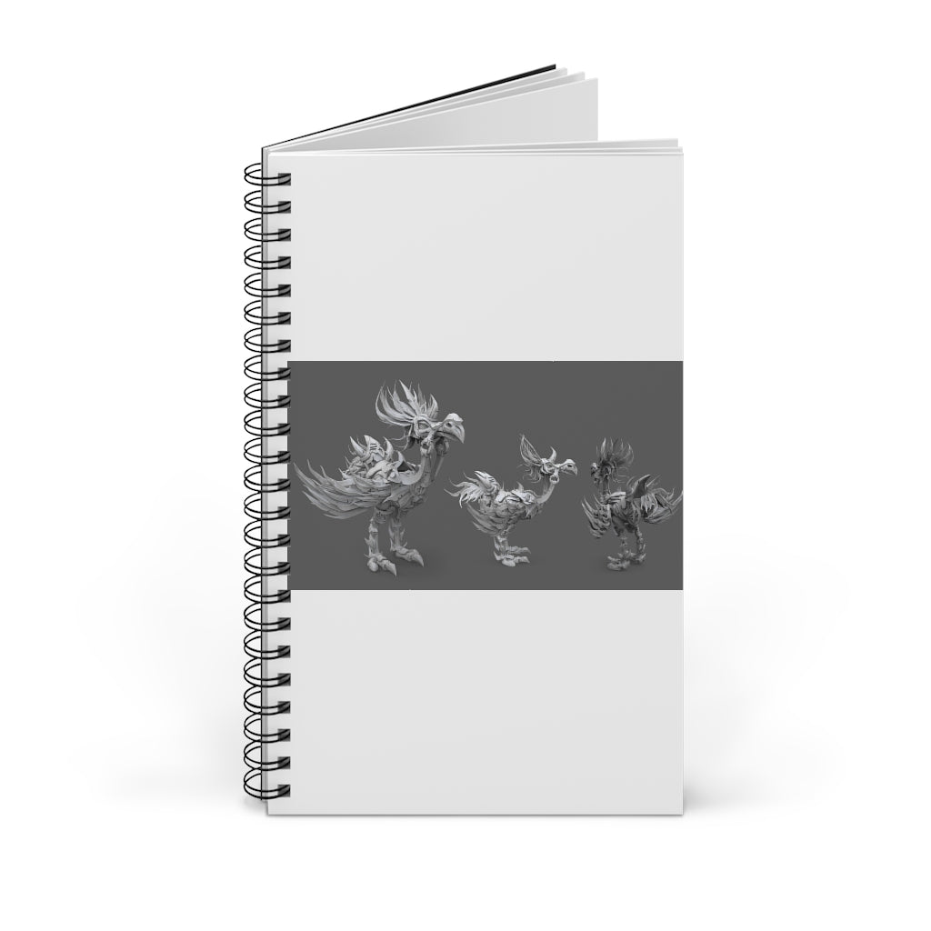 Squawkers the Ostrich Mount Spiral Journal featuring a colorful cover design with an ostrich motif, showcasing its various styles.