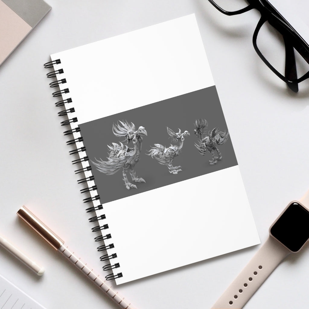 Squawkers the Ostrich Mount Spiral Journal featuring a colorful cover design with an ostrich motif, showcasing its various styles.