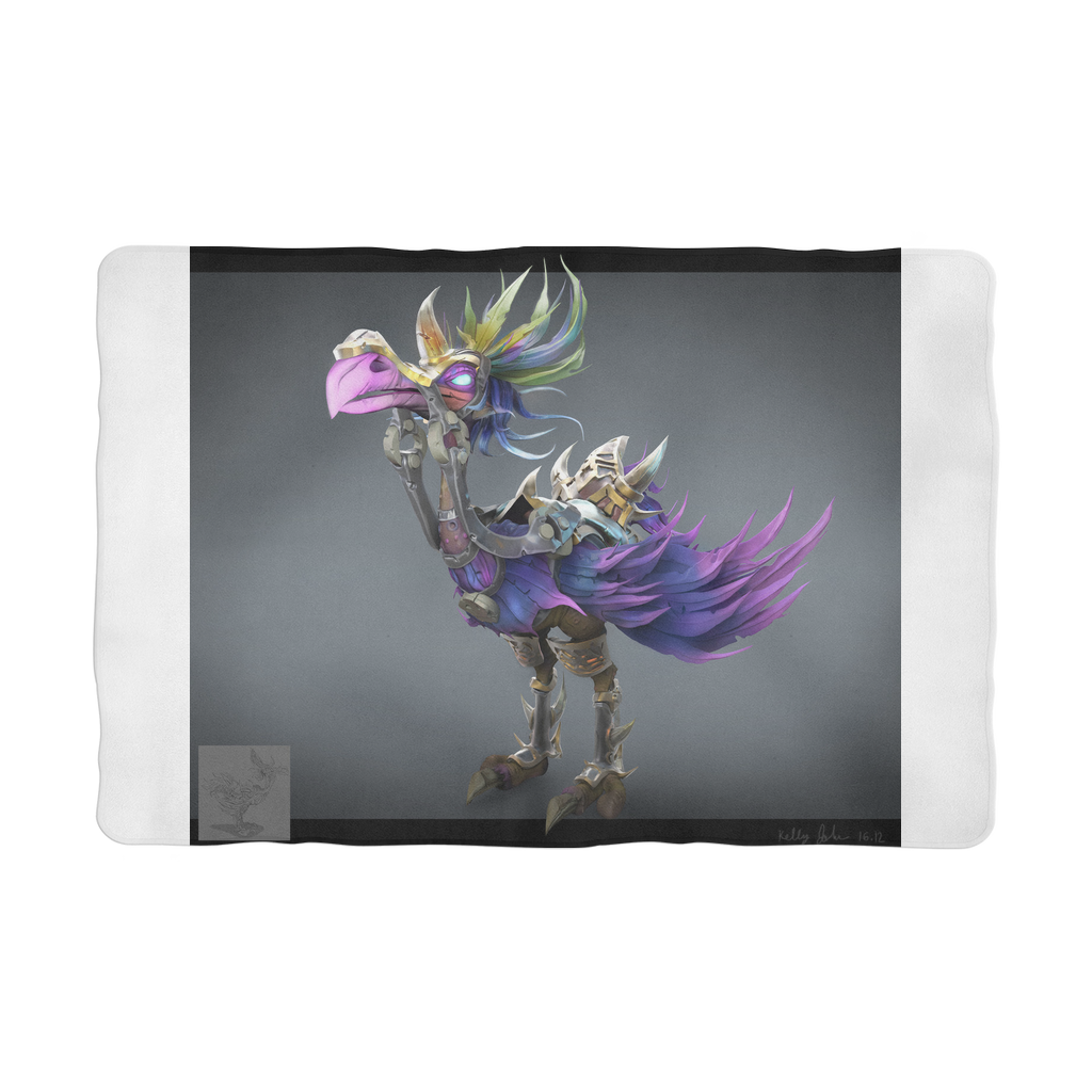 Squawkers The Ostrich Mount Sublimation Pet Blanket in soft polar fleece, featuring a vibrant design, perfect for pet comfort and protection.