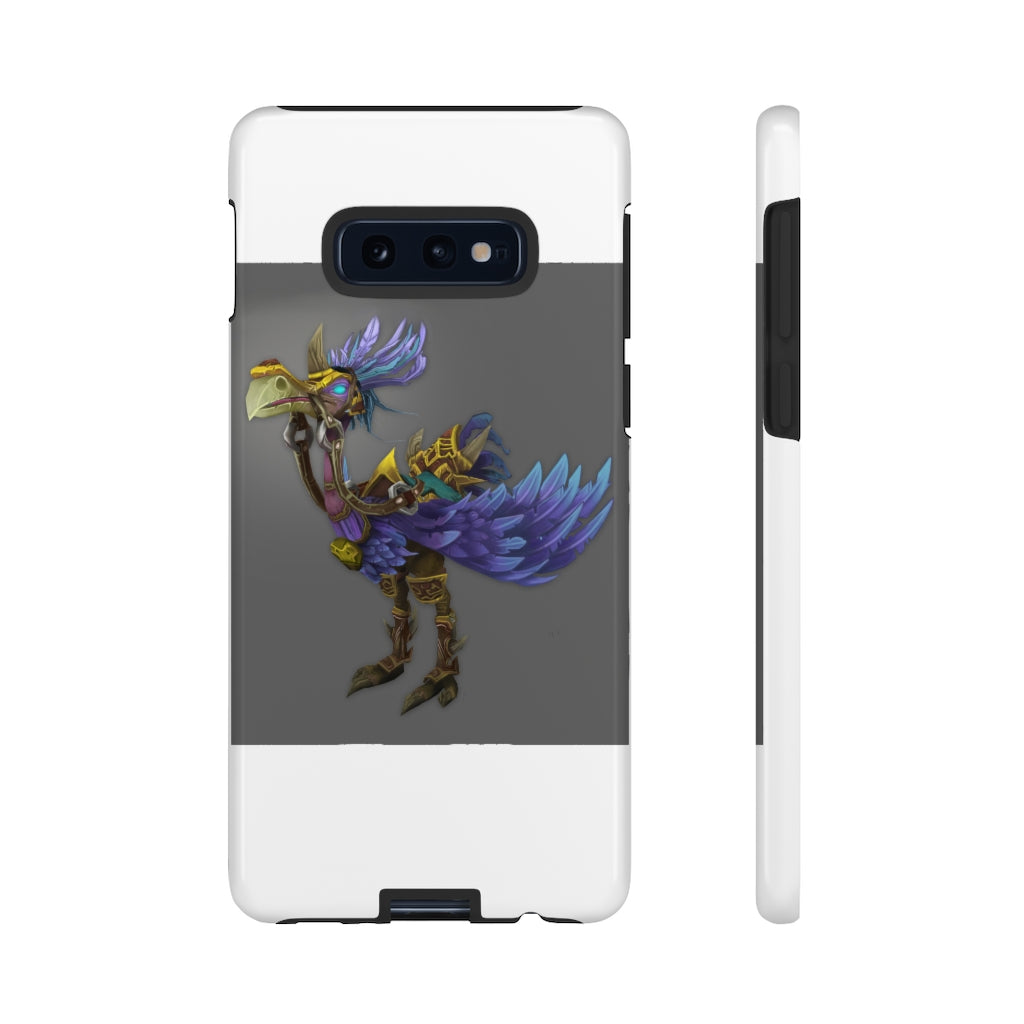 Squawkers the Ostrich Tough Case featuring a vibrant ostrich design, showcasing dual-layer protection with a polycarbonate outer shell and TPU inner liner.