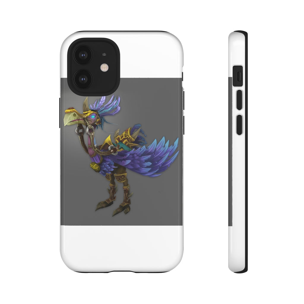 Squawkers the Ostrich Tough Case featuring a vibrant ostrich design, showcasing dual-layer protection with a polycarbonate outer shell and TPU inner liner.
