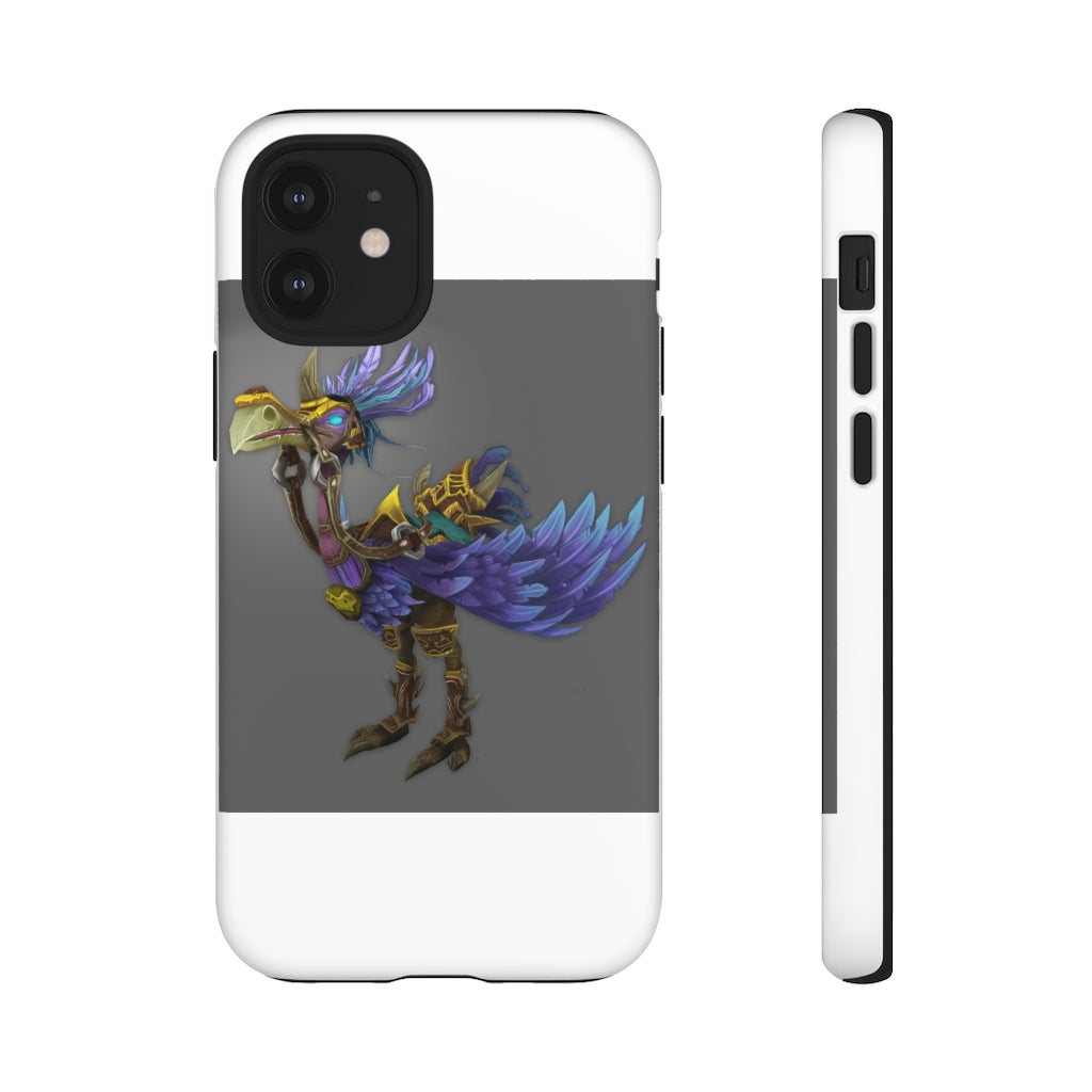 Squawkers the Ostrich Tough Case featuring a vibrant ostrich design, showcasing dual-layer protection with a polycarbonate outer shell and TPU inner liner.