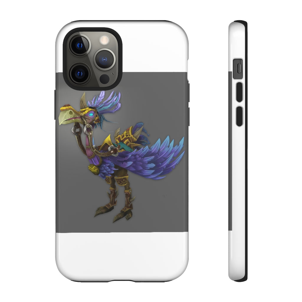 Squawkers the Ostrich Tough Case featuring a vibrant ostrich design, showcasing dual-layer protection with a polycarbonate outer shell and TPU inner liner.