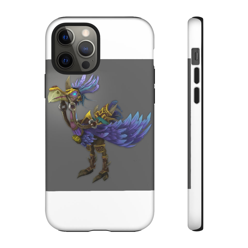 Squawkers the Ostrich Tough Case featuring a vibrant ostrich design, showcasing dual-layer protection with a polycarbonate outer shell and TPU inner liner.