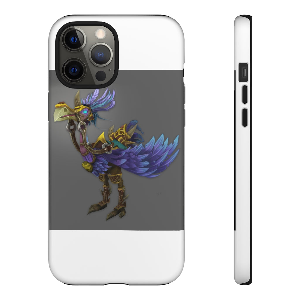 Squawkers the Ostrich Tough Case featuring a vibrant ostrich design, showcasing dual-layer protection with a polycarbonate outer shell and TPU inner liner.