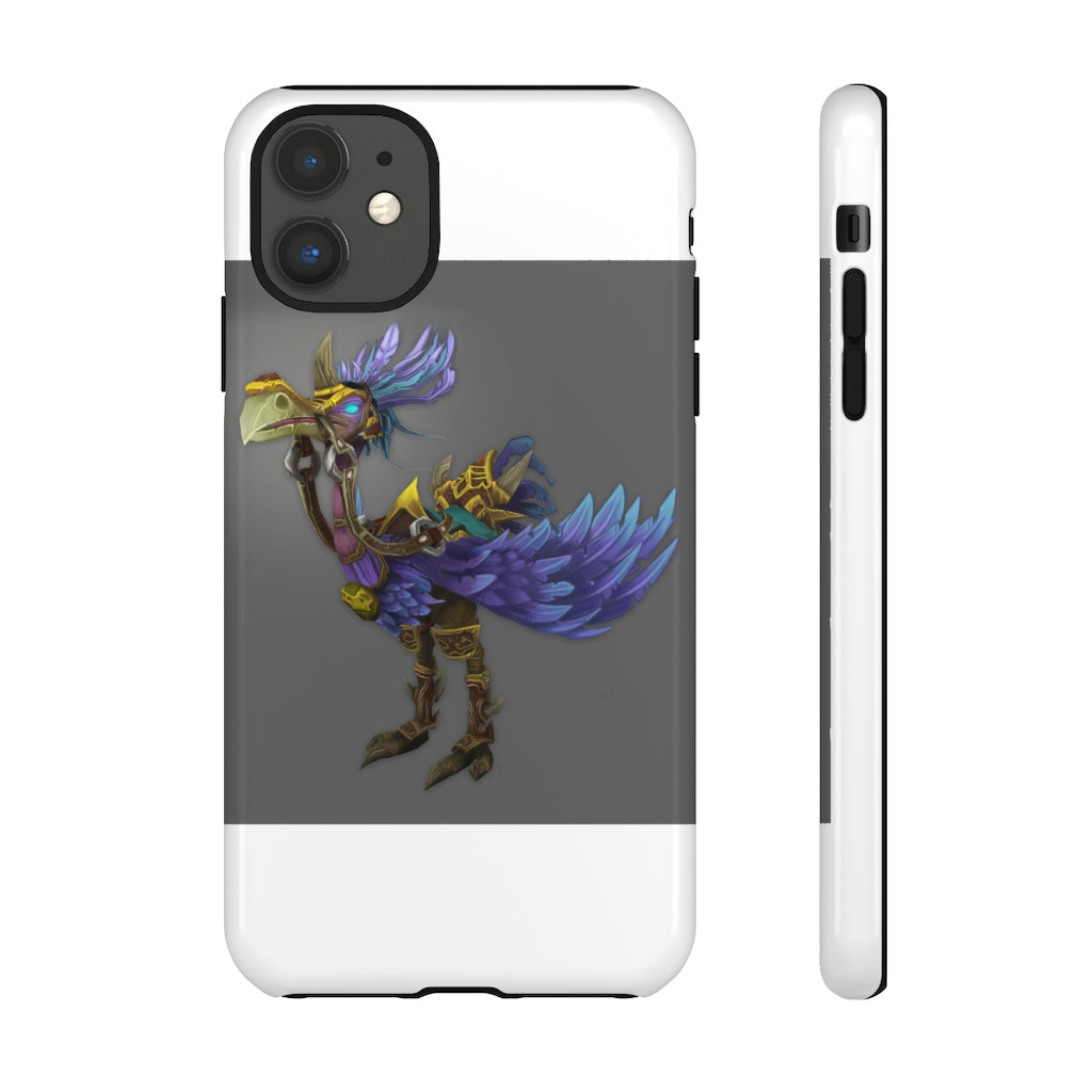 Squawkers the Ostrich Tough Case featuring a vibrant ostrich design, showcasing dual-layer protection with a polycarbonate outer shell and TPU inner liner.