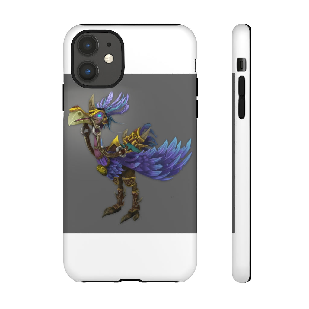 Squawkers the Ostrich Tough Case featuring a vibrant ostrich design, showcasing dual-layer protection with a polycarbonate outer shell and TPU inner liner.