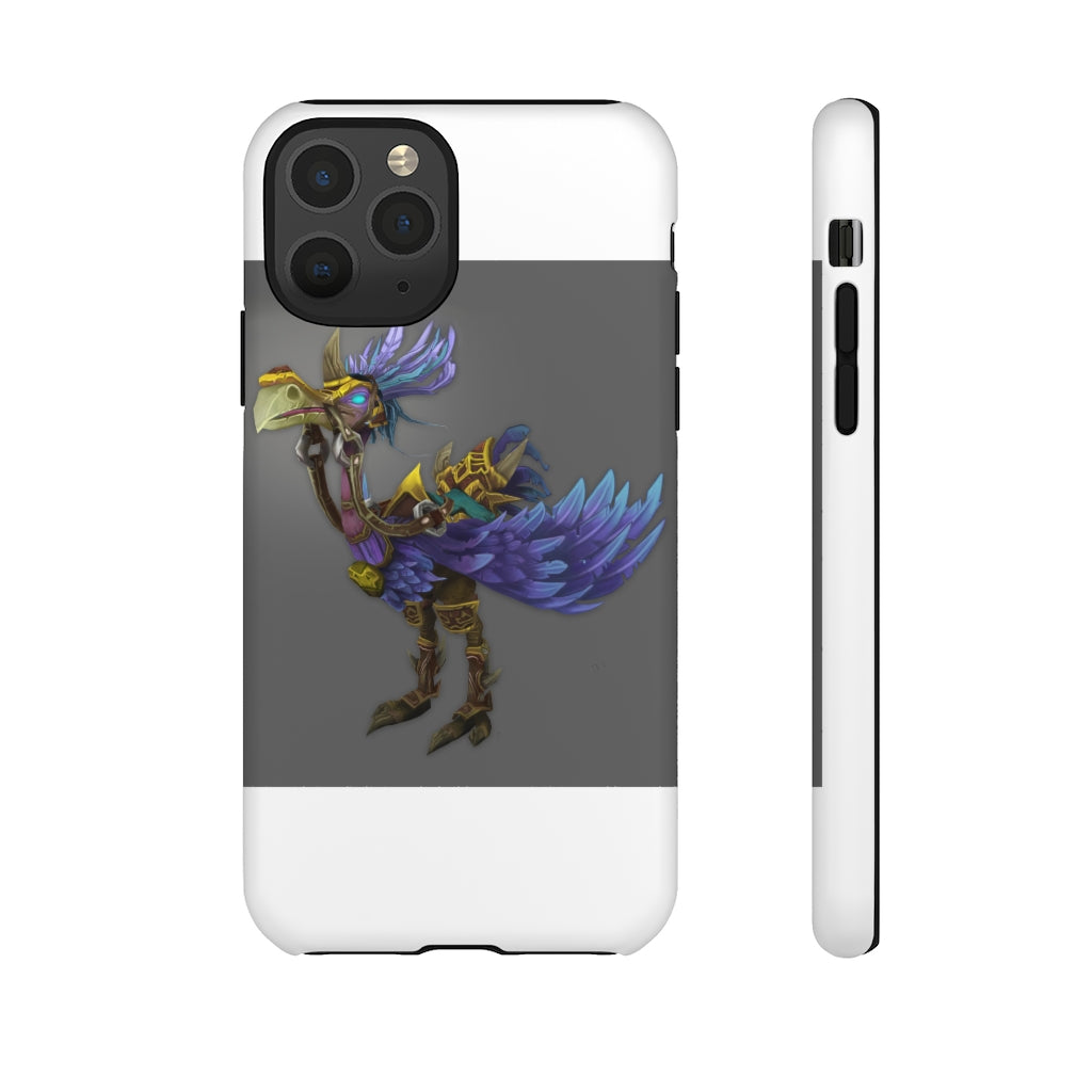 Squawkers the Ostrich Tough Case featuring a vibrant ostrich design, showcasing dual-layer protection with a polycarbonate outer shell and TPU inner liner.