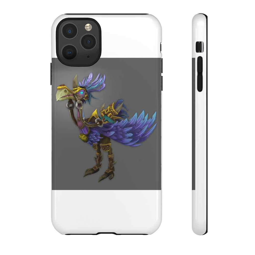 Squawkers the Ostrich Tough Case featuring a vibrant ostrich design, showcasing dual-layer protection with a polycarbonate outer shell and TPU inner liner.
