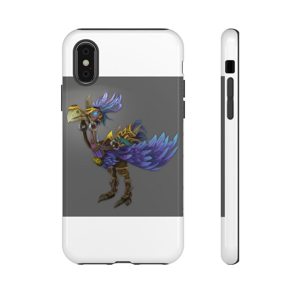 Squawkers the Ostrich Tough Case featuring a vibrant ostrich design, showcasing dual-layer protection with a polycarbonate outer shell and TPU inner liner.