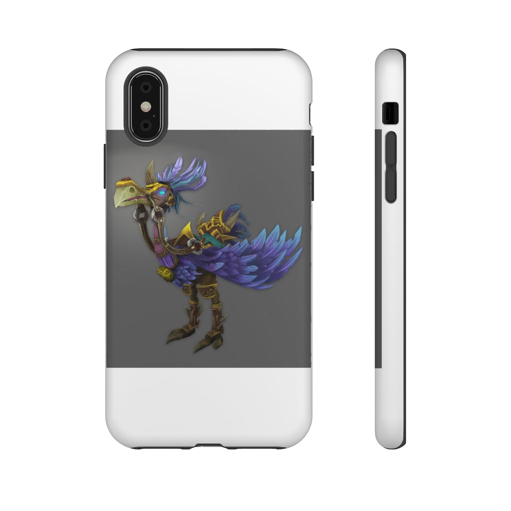 Squawkers the Ostrich Tough Case featuring a vibrant ostrich design, showcasing dual-layer protection with a polycarbonate outer shell and TPU inner liner.
