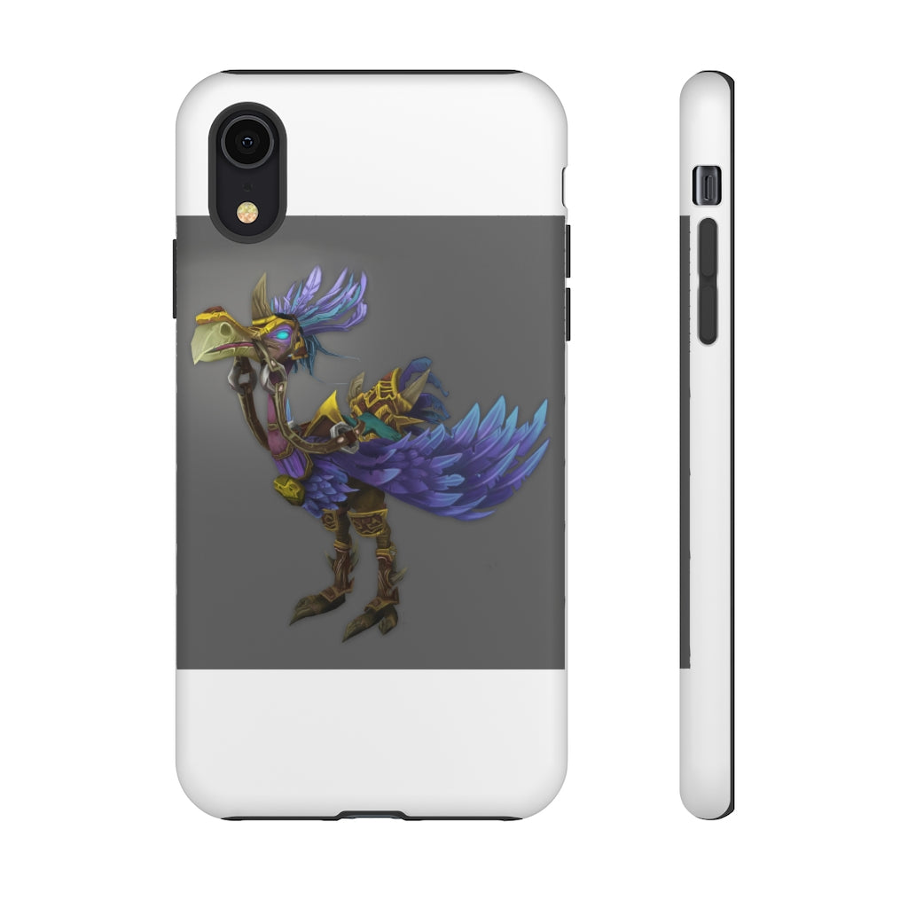 Squawkers the Ostrich Tough Case featuring a vibrant ostrich design, showcasing dual-layer protection with a polycarbonate outer shell and TPU inner liner.