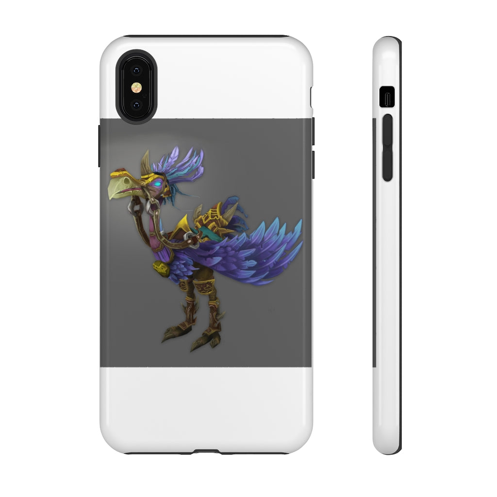 Squawkers the Ostrich Tough Case featuring a vibrant ostrich design, showcasing dual-layer protection with a polycarbonate outer shell and TPU inner liner.