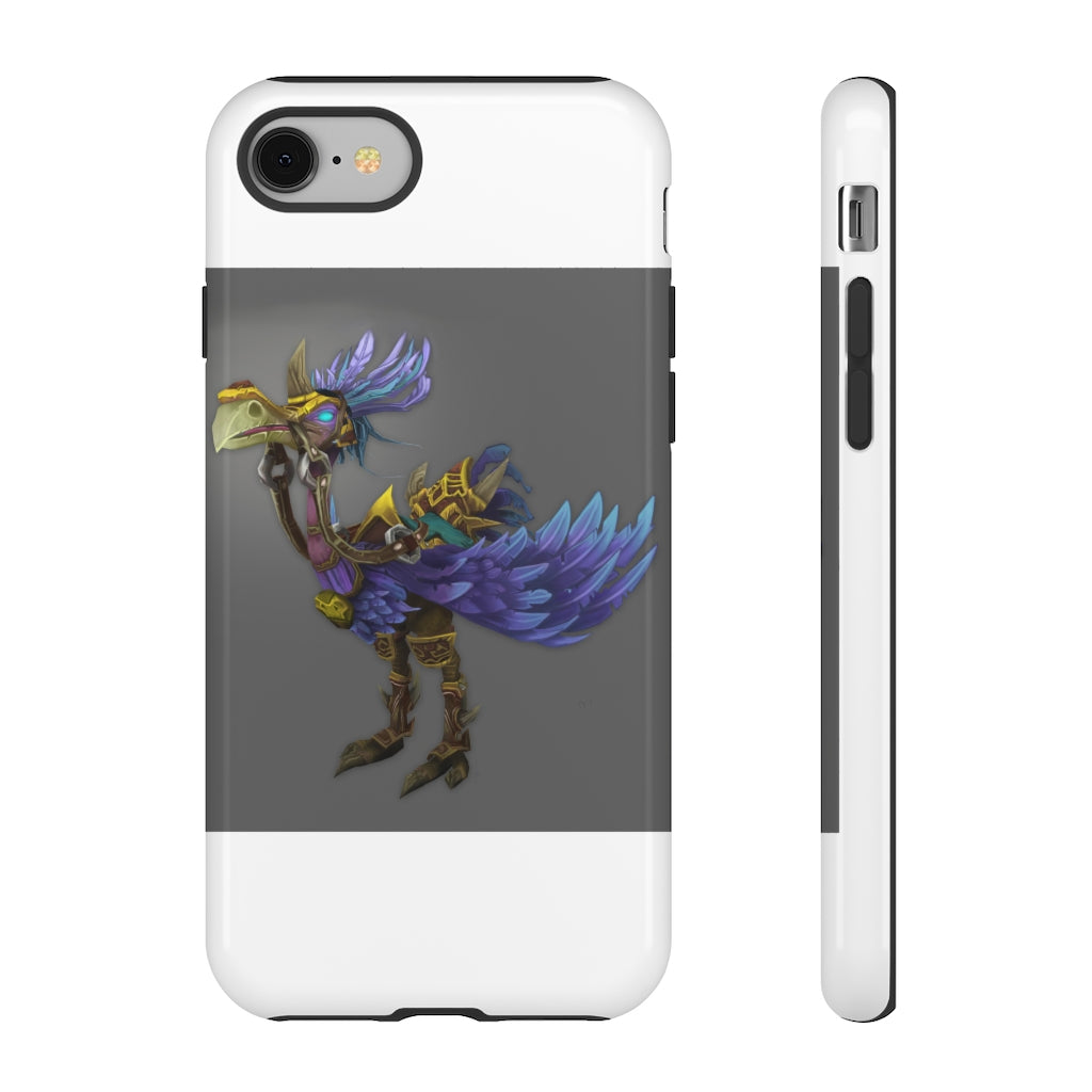 Squawkers the Ostrich Tough Case featuring a vibrant ostrich design, showcasing dual-layer protection with a polycarbonate outer shell and TPU inner liner.