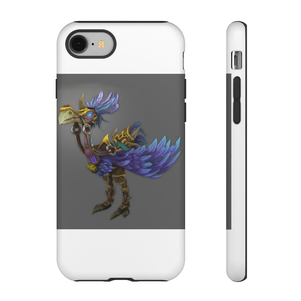 Squawkers the Ostrich Tough Case featuring a vibrant ostrich design, showcasing dual-layer protection with a polycarbonate outer shell and TPU inner liner.