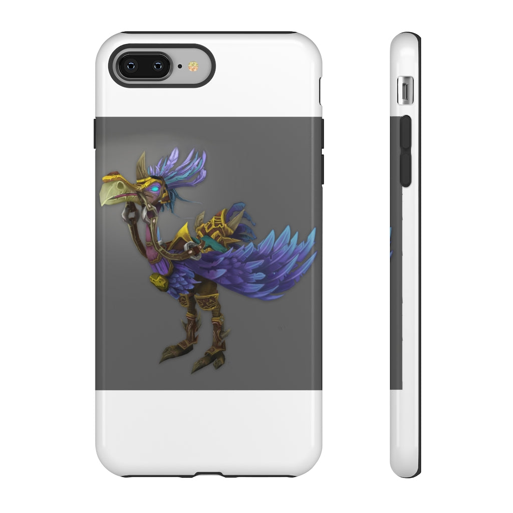 Squawkers the Ostrich Tough Case featuring a vibrant ostrich design, showcasing dual-layer protection with a polycarbonate outer shell and TPU inner liner.