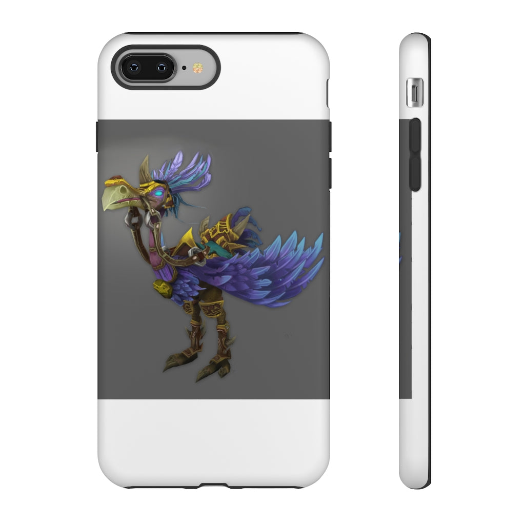 Squawkers the Ostrich Tough Case featuring a vibrant ostrich design, showcasing dual-layer protection with a polycarbonate outer shell and TPU inner liner.