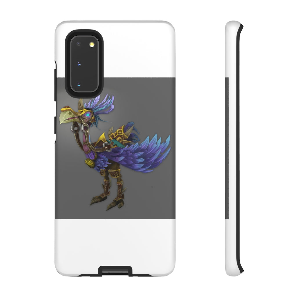 Squawkers the Ostrich Tough Case featuring a vibrant ostrich design, showcasing dual-layer protection with a polycarbonate outer shell and TPU inner liner.