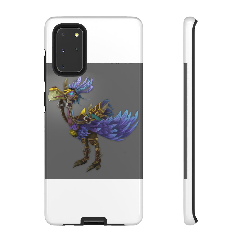 Squawkers the Ostrich Tough Case featuring a vibrant ostrich design, showcasing dual-layer protection with a polycarbonate outer shell and TPU inner liner.