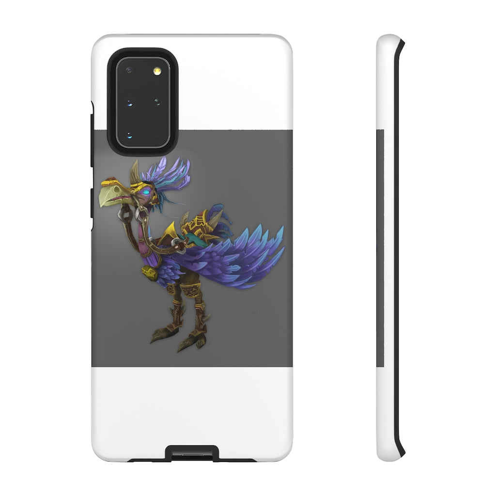 Squawkers the Ostrich Tough Case featuring a vibrant ostrich design, showcasing dual-layer protection with a polycarbonate outer shell and TPU inner liner.