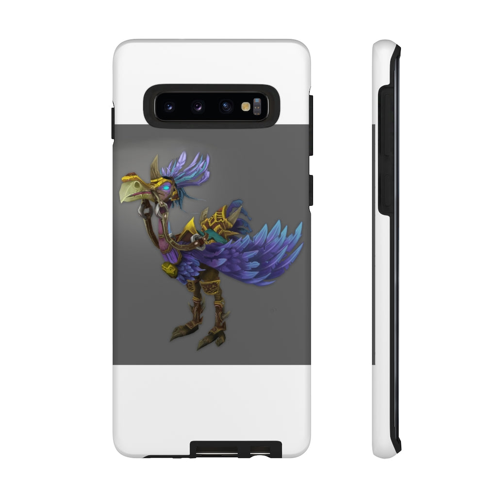 Squawkers the Ostrich Tough Case featuring a vibrant ostrich design, showcasing dual-layer protection with a polycarbonate outer shell and TPU inner liner.