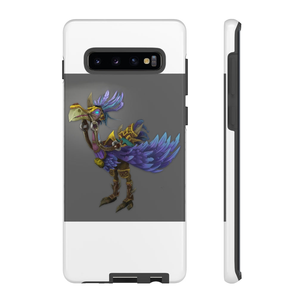 Squawkers the Ostrich Tough Case featuring a vibrant ostrich design, showcasing dual-layer protection with a polycarbonate outer shell and TPU inner liner.