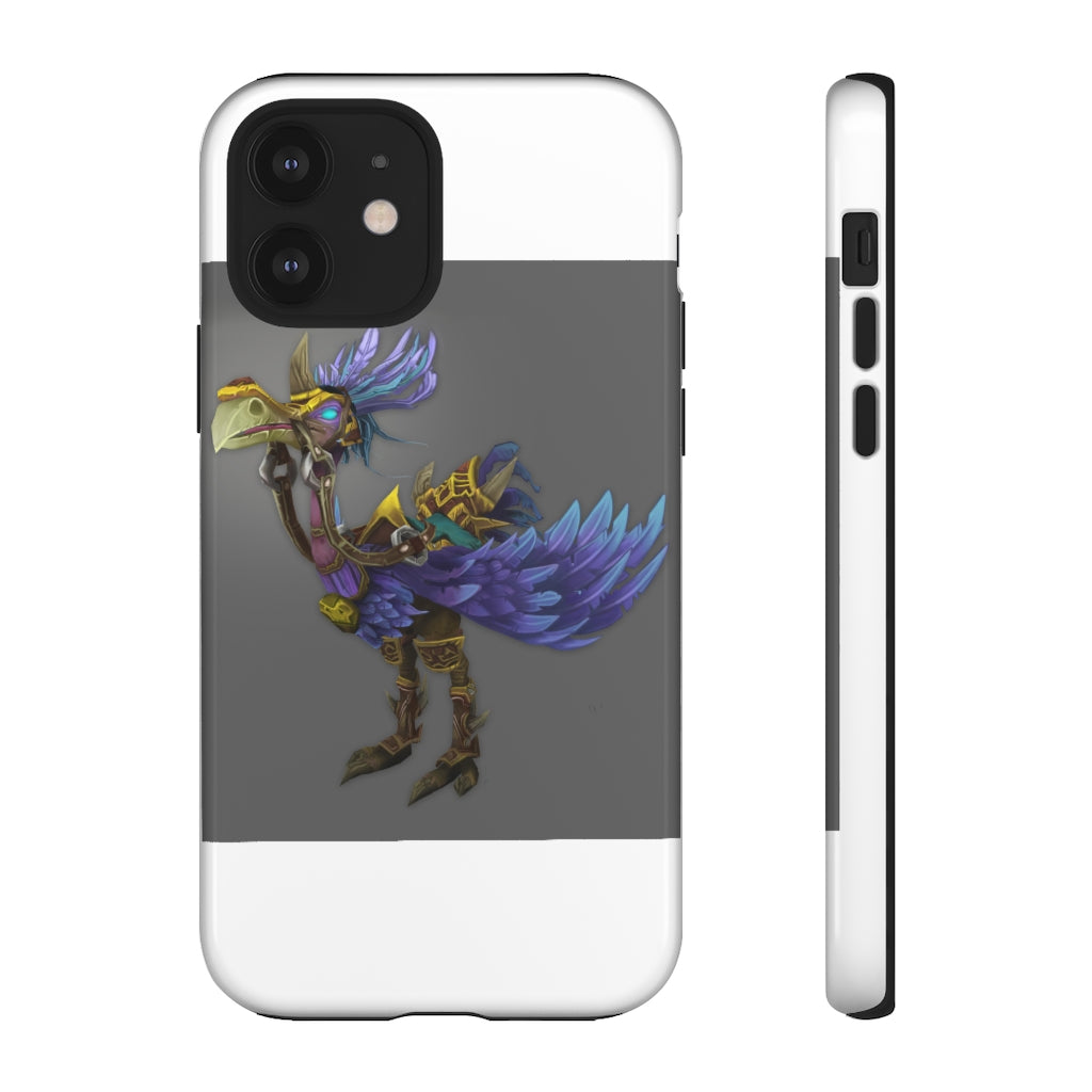 Squawkers the Ostrich Tough Case featuring a vibrant ostrich design, showcasing dual-layer protection with a polycarbonate outer shell and TPU inner liner.