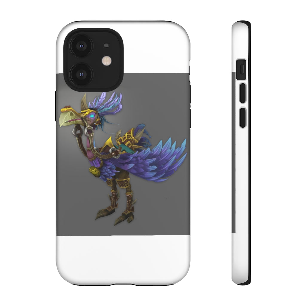 Squawkers the Ostrich Tough Case featuring a vibrant ostrich design, showcasing dual-layer protection with a polycarbonate outer shell and TPU inner liner.