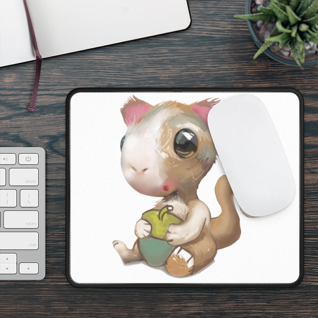 Squirrel Gaming Mouse Pad featuring vibrant custom designs and stitched edges for durability.