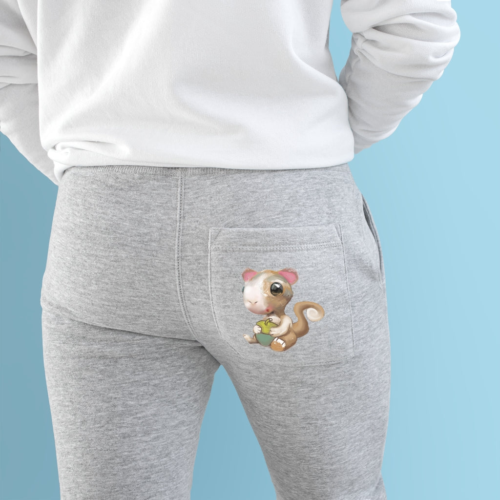 Squirrel Premium Fleece Joggers showcasing a stylish design with customizable back pocket and spacious side pockets.