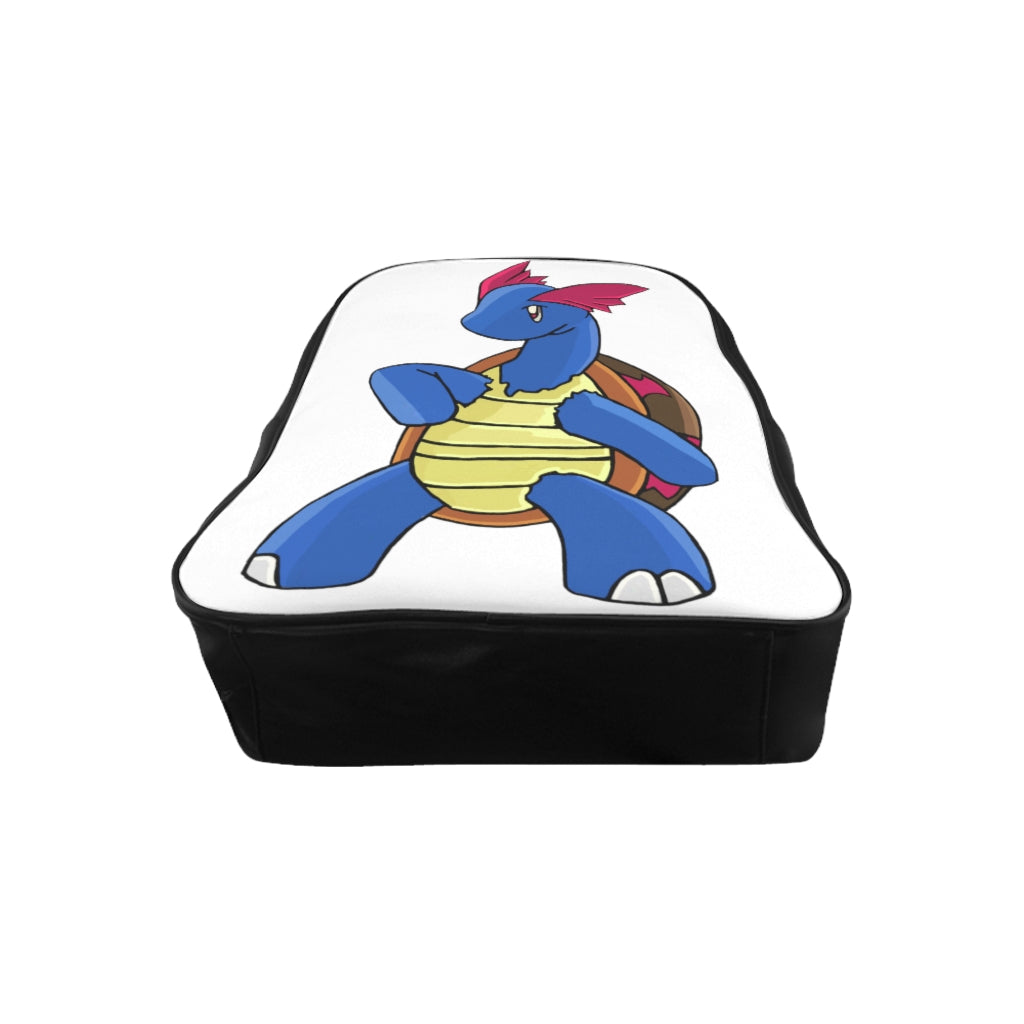 Squirtila School Backpack featuring stylish PU leather design with chocolate brown lining and padded back for comfort.