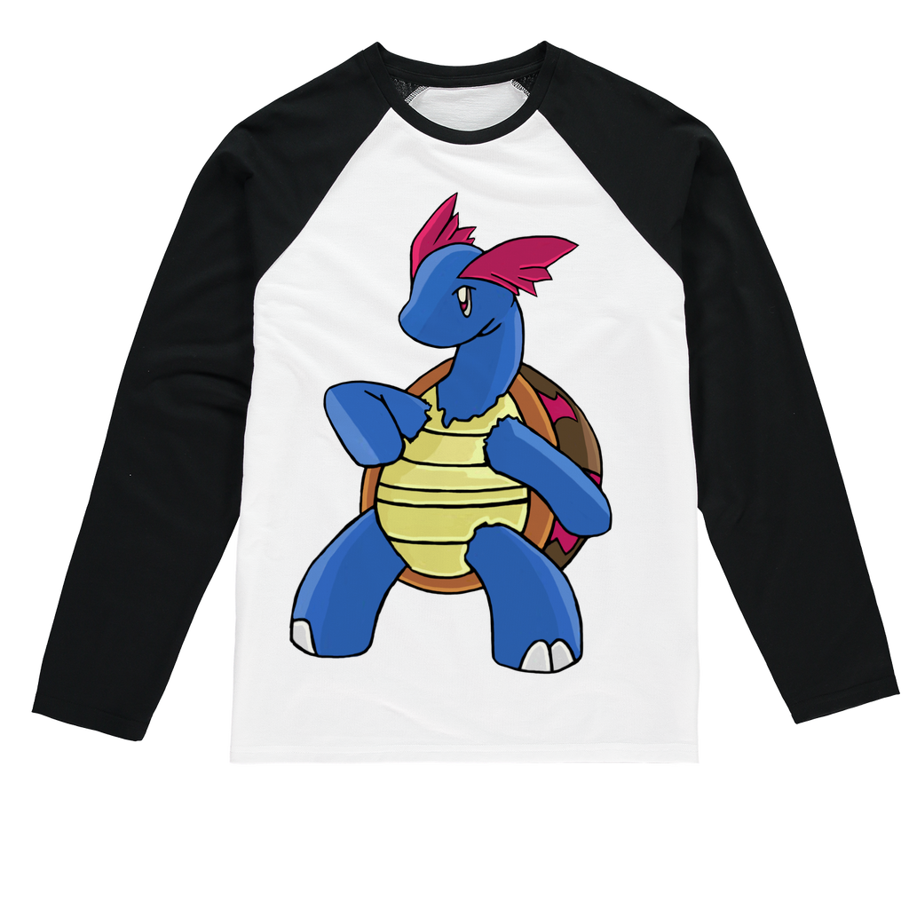 Squirtila Sublimation Baseball Long Sleeve T-Shirt featuring a crew neck and long sleeves, designed for sublimation printing with a stylish fit.