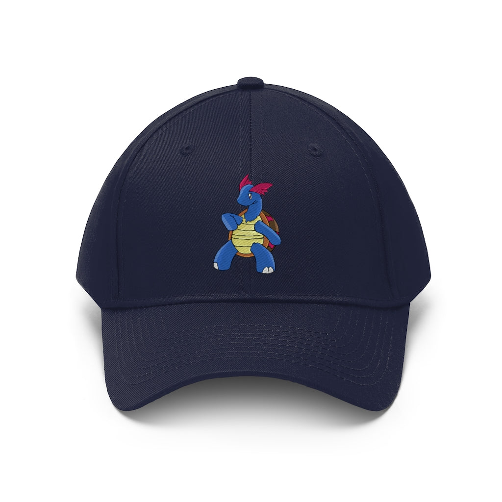 Squirtila Unisex Twill Hat in solid color, showcasing its 6-panel design and adjustable Velcro closure.