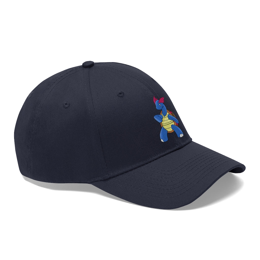 Squirtila Unisex Twill Hat in solid color, showcasing its 6-panel design and adjustable Velcro closure.