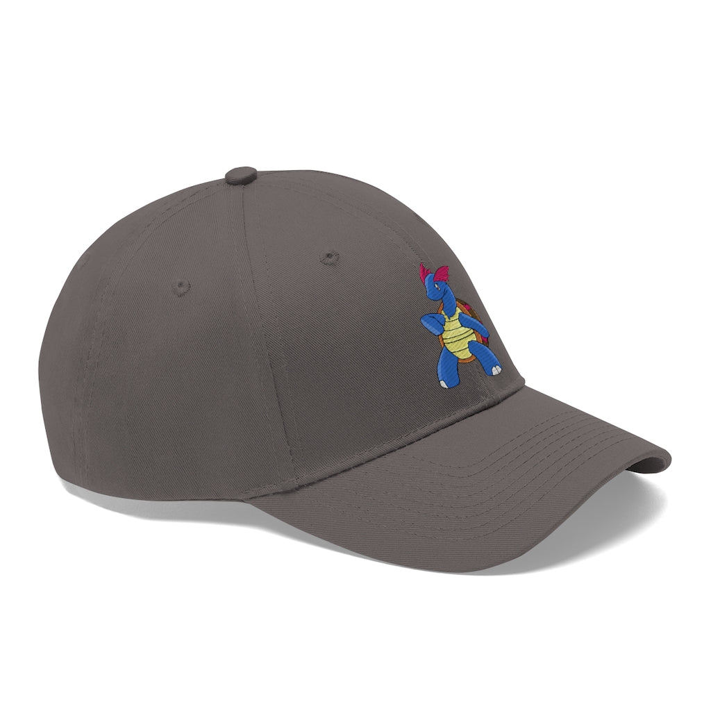 Squirtila Unisex Twill Hat in solid color, showcasing its 6-panel design and adjustable Velcro closure.