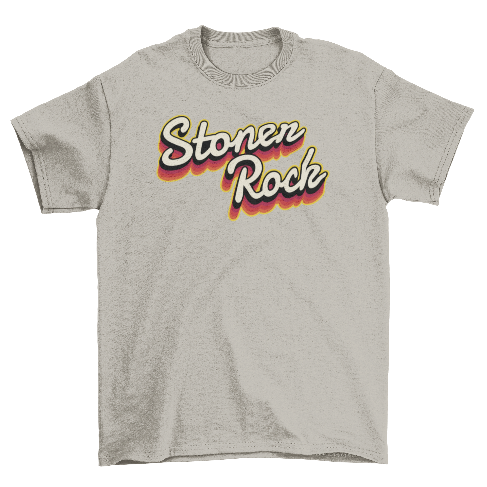 A stylish Stoner Rock T-Shirt featuring a retro design with the quote 'Stoner Rock' prominently displayed.