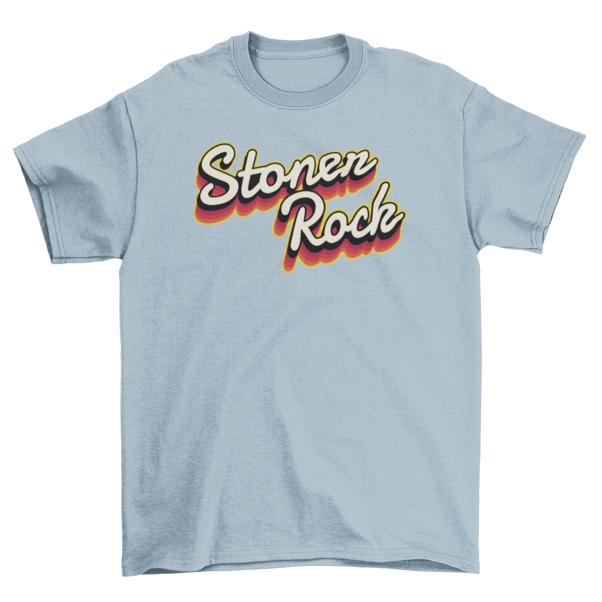 A stylish Stoner Rock T-Shirt featuring a retro design with the quote 'Stoner Rock' prominently displayed.
