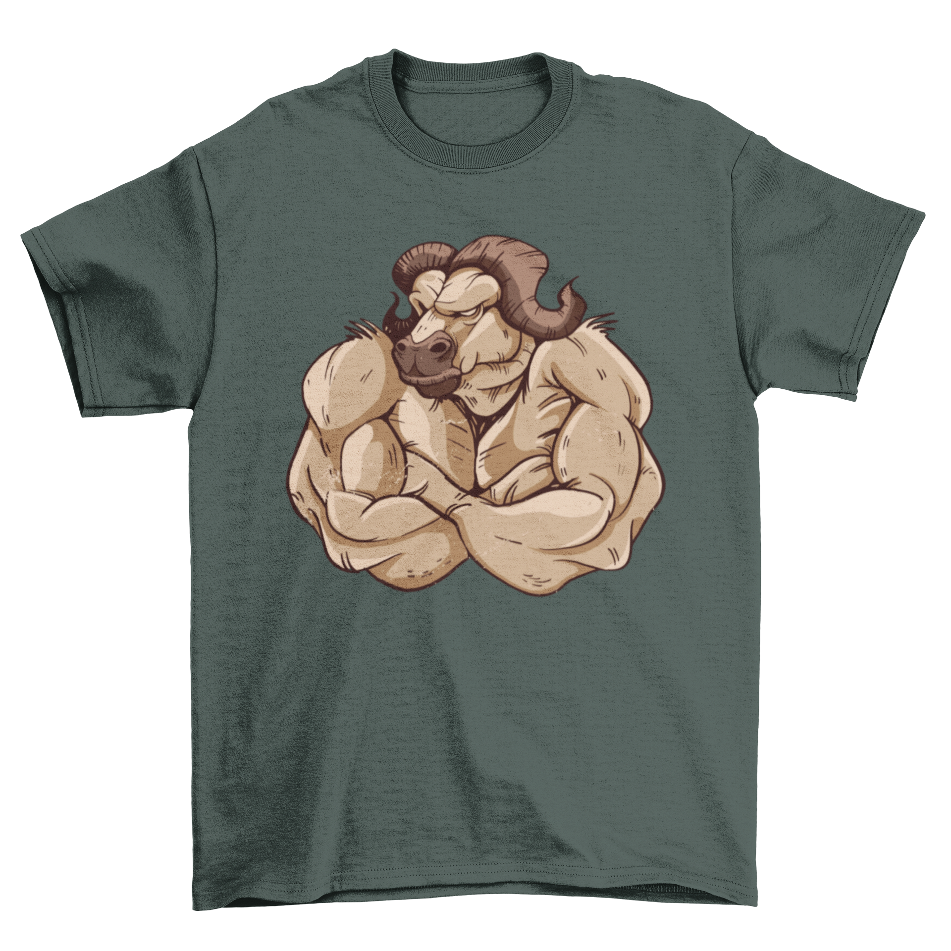 Strong ox t-shirt featuring a bold illustration of a muscular ox on a soft cotton fabric.